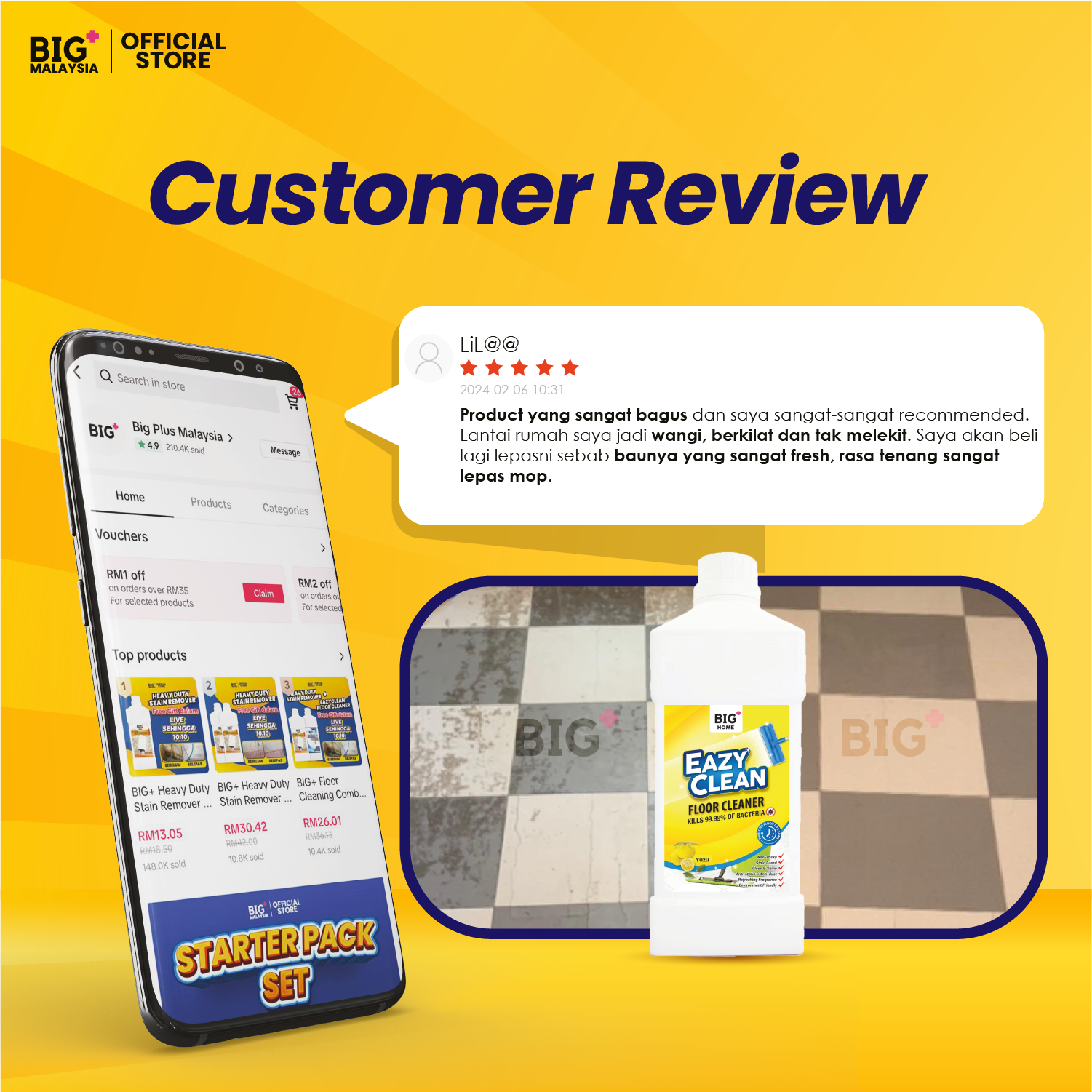 BIG+ EazyClean Yuzu Floor Cleaner | 2x1000ml