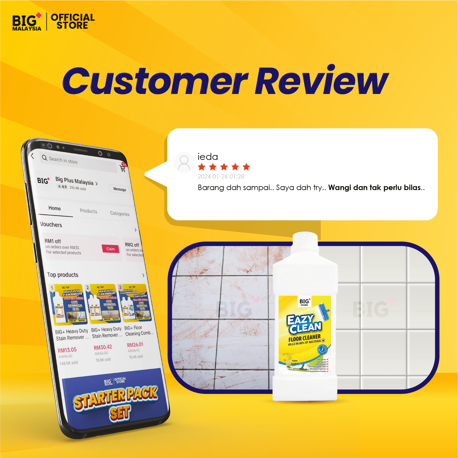 BIG+ EazyClean Yuzu Floor Cleaner | 2x1000ml