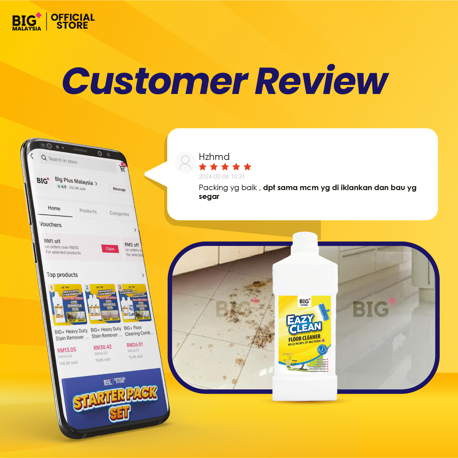 BIG+ EazyClean Yuzu Floor Cleaner | 2x1000ml
