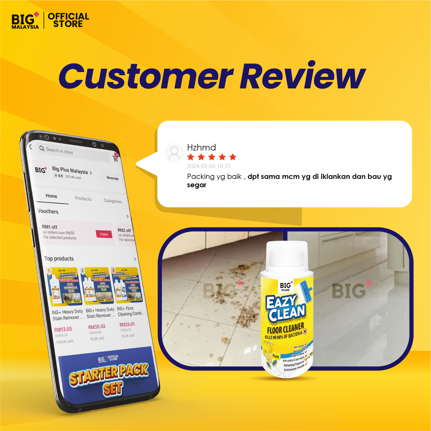 BIG+ EazyClean Yuzu Floor Cleaner | 2x200ml